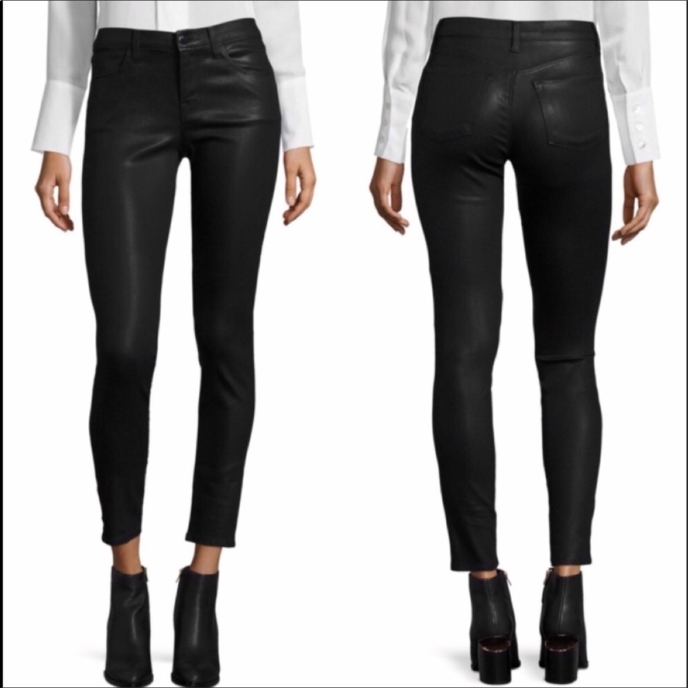 J Brand The Skinny Coated Black Jeans 31